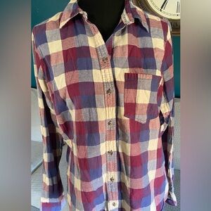 Maurices Multicolor Checkered Button Down Shirt